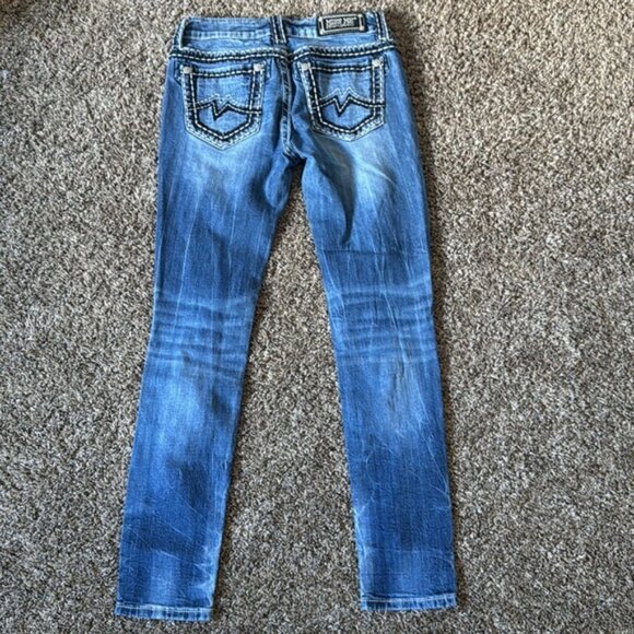 Miss Me 27 Light Wash Distressed Skinny Jeans - Picture 7 of 11